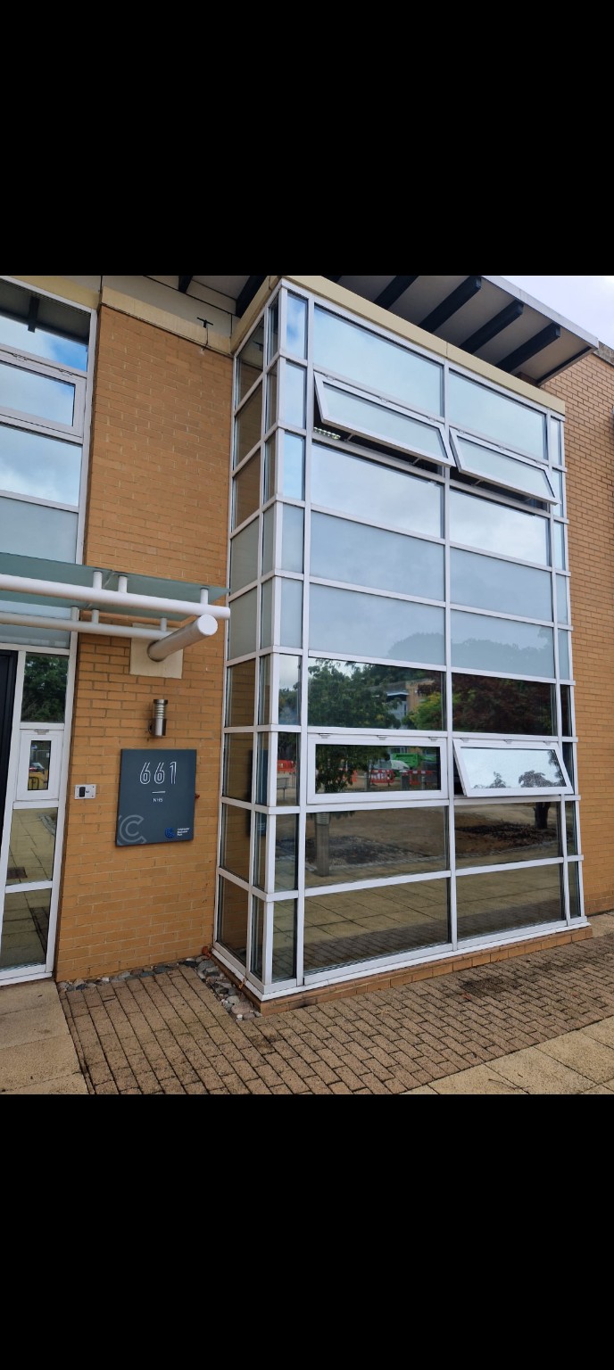 Glazed commercial building exterior