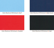 Eden Blackout White Back colours, set 2