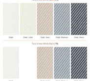 Tara Screen White Back Recycled colour selection